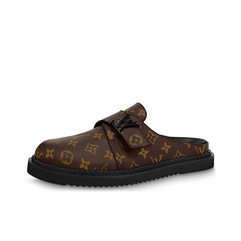 LOUIS VUITTON Easy Closed Toe Slippers Men's Brown