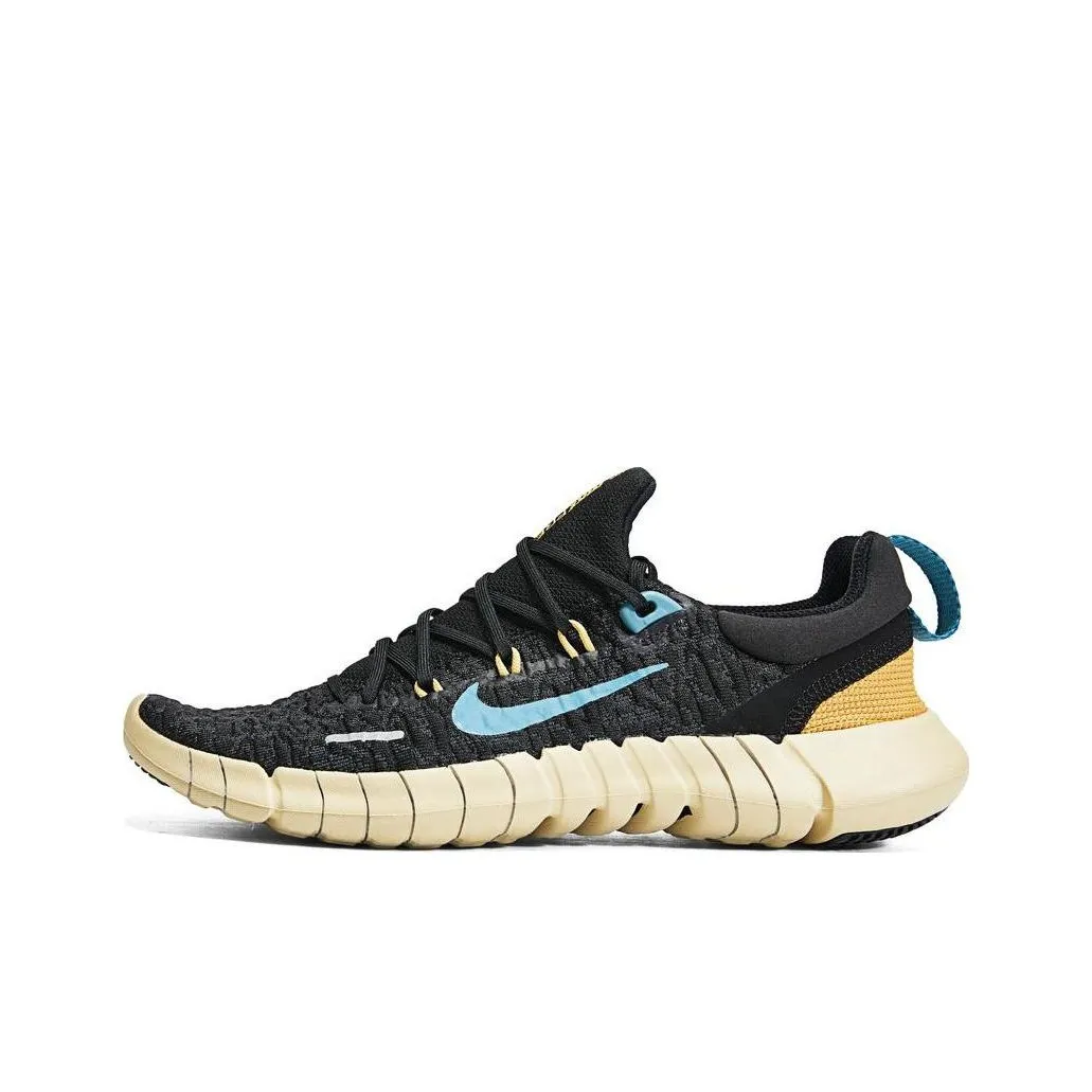 Nike Free Run 5.0 Next Nature Black Anthracite Wheat Gold Noise Aqua Women's