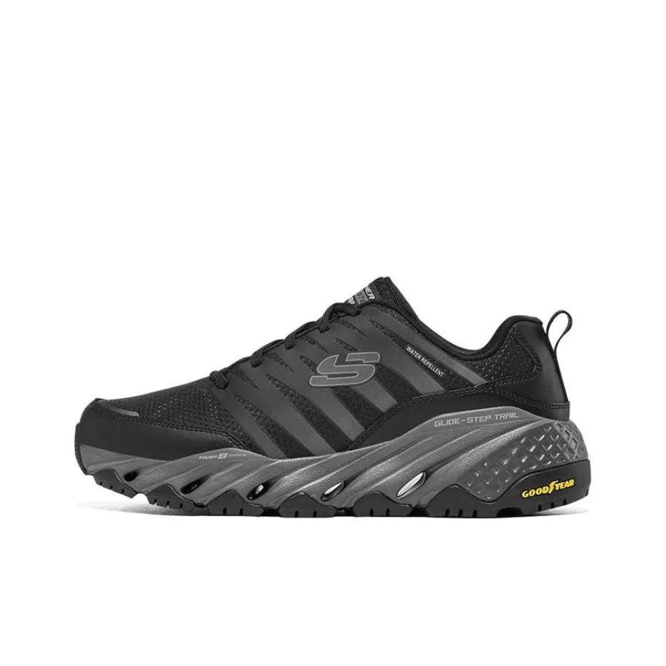 Skechers Glide Step Trail Low Top Sports Casual Shoes Men's Black Gray