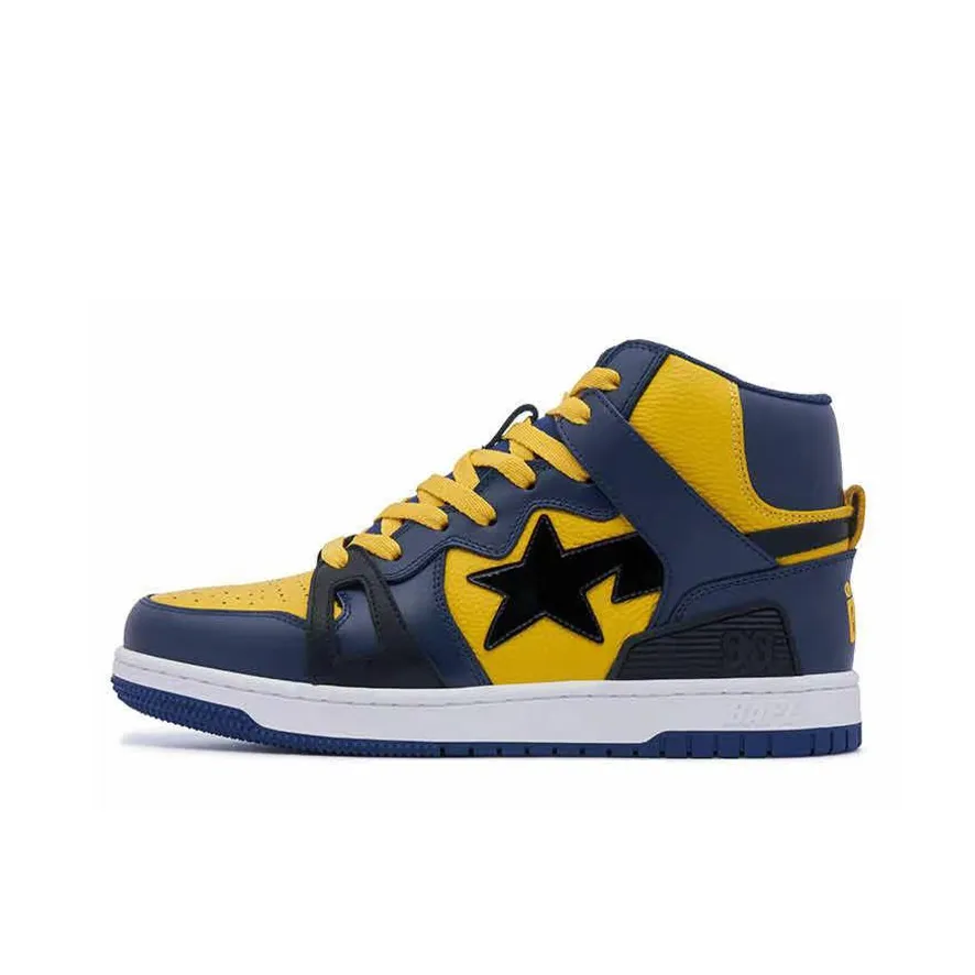 A BATHING APE STA 93 High Стильные Скейтбординги Мужской Желто-синий