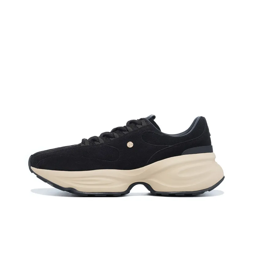 LI NING 1990 Liuyun Устойчивые к истиранию амортизаторы Низкий топ Casual Мужской Угольный черный