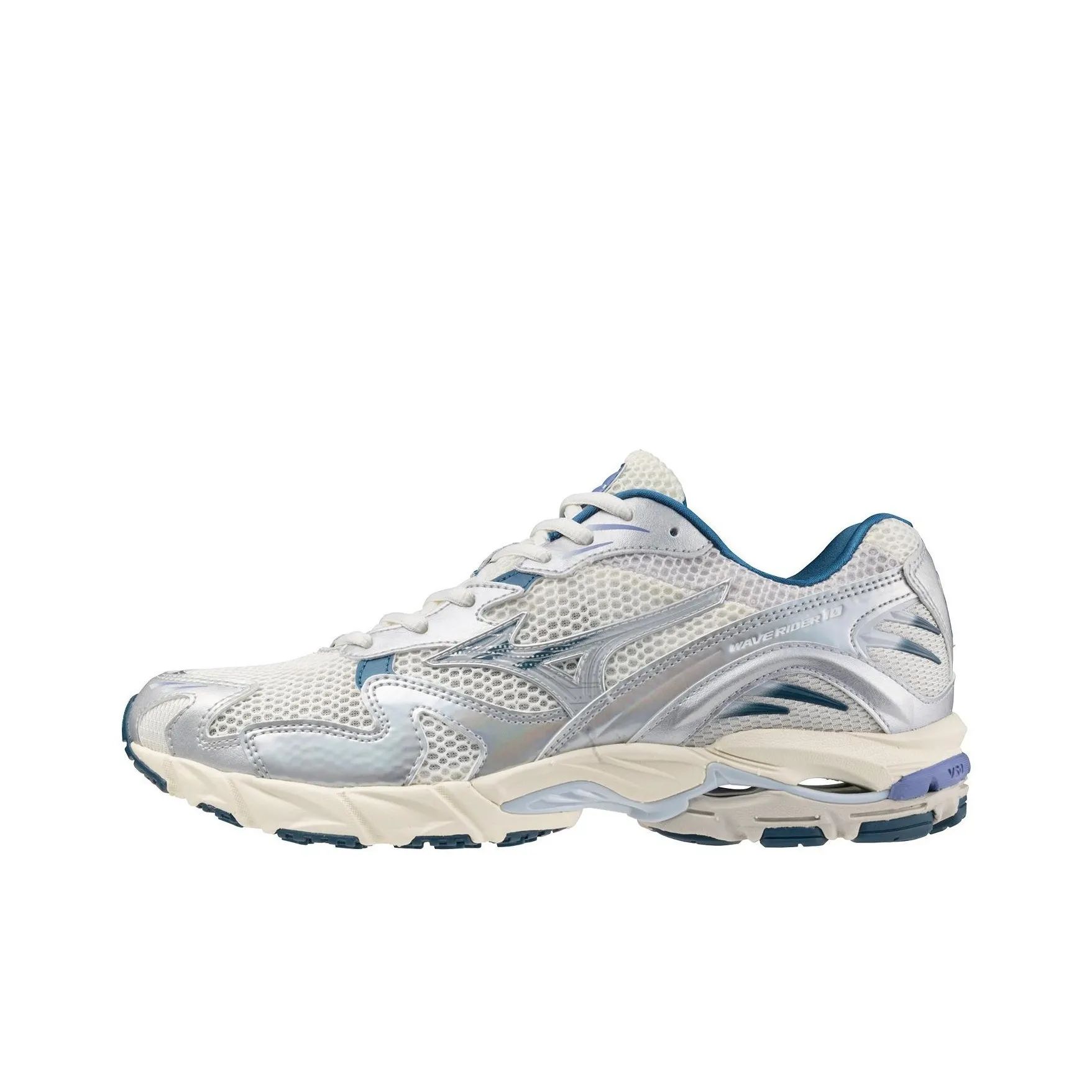 Mizuno Wave Rider 10 White Silver Blue