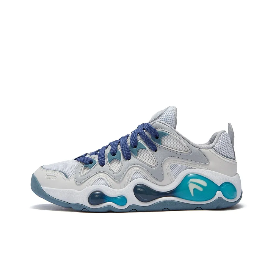 FILA FUSION VERTICAL Cushioning And Breathable Low Top Basketball Shoes Men's White Fragrance Snow