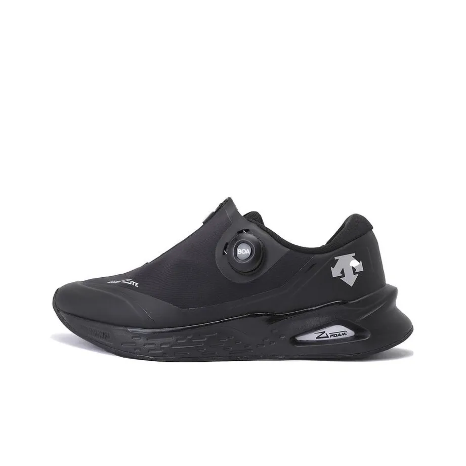 DESCENTE RUNNING Anti Slip Wear Resistant Breathable Lightweight Low Top Running Shoes Unisex Black Casual Comfort