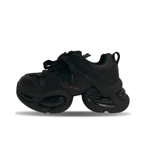 COSMOS BEAR Pure Color Series Толстоподошвенные кроссовки Low Top Черные Унисекс