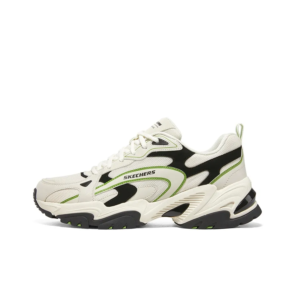 Skechers Stamina V2 Low Топ Беговые кроссовки Мужской Черный Rice Зеленый