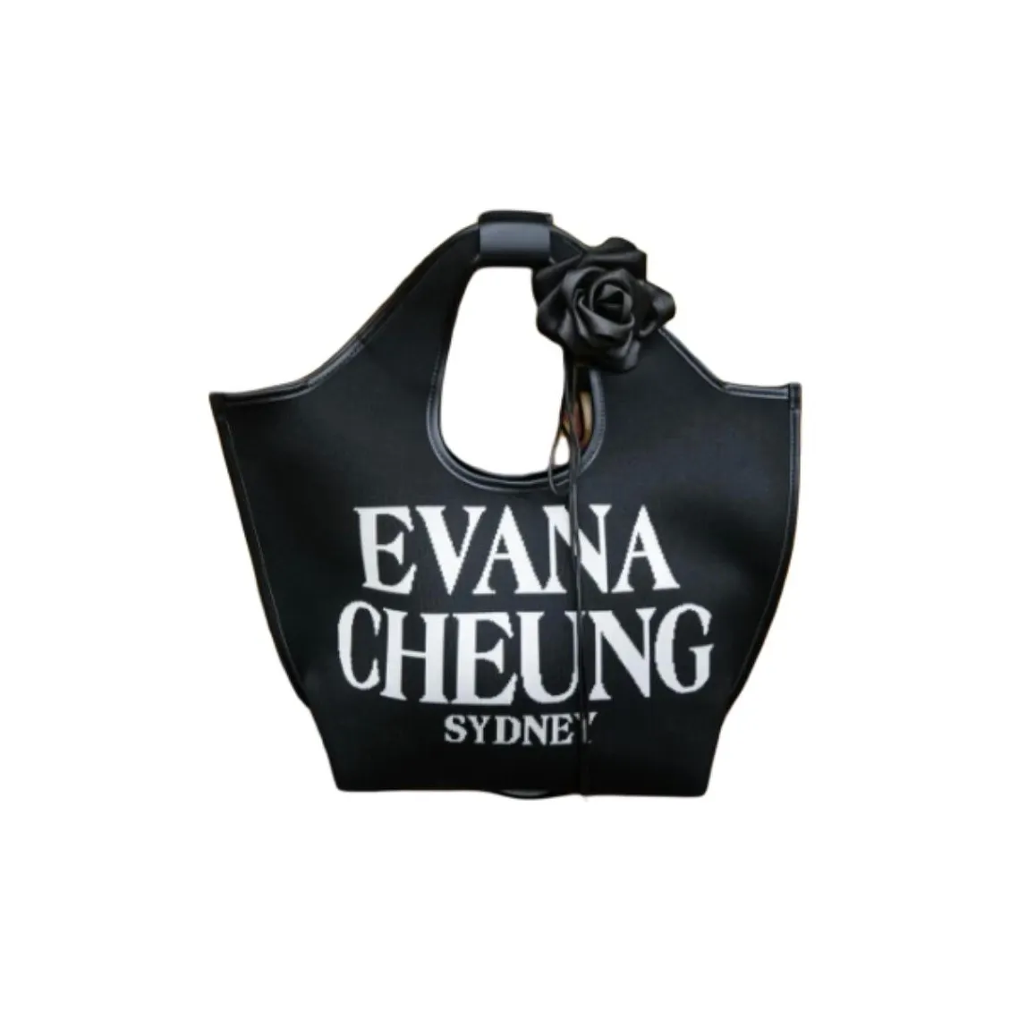 Evanà Cheung Polyamide Tote Bag, Shopping Bag, Single Shoulder Handbag Regular Unisex Black/White