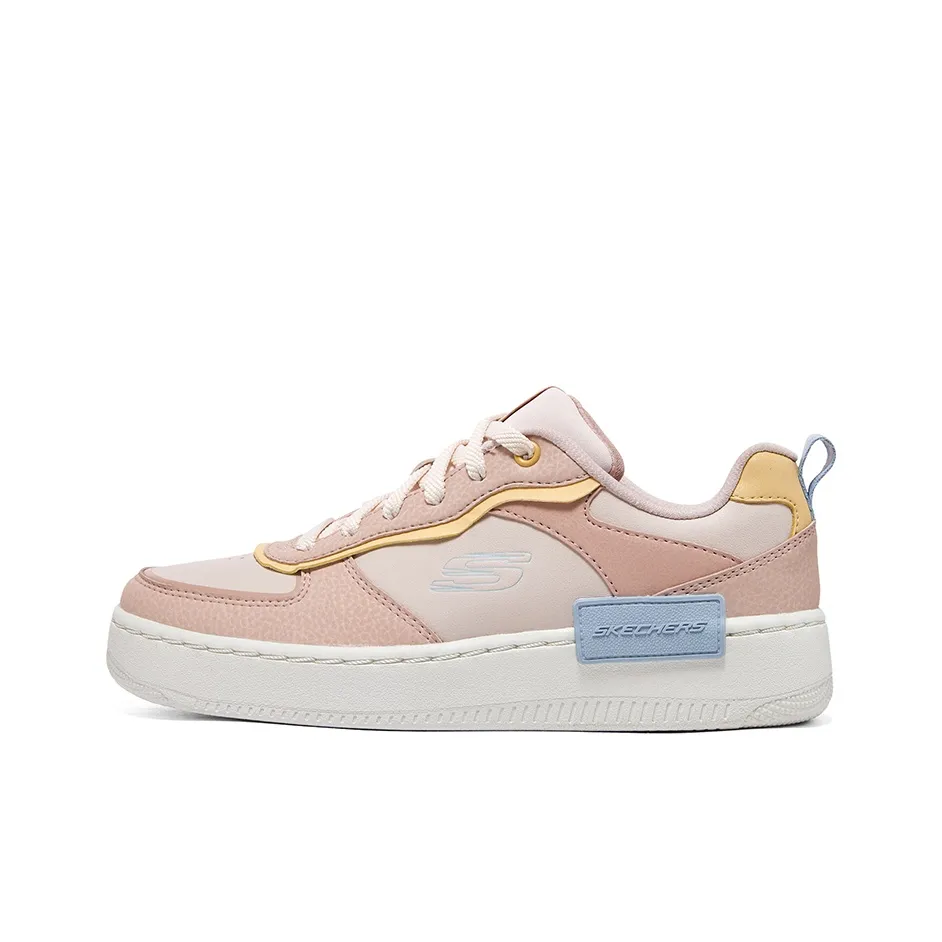 Skechers Sport Court 92 Low Top Skateboard Shoes Women's Pink Blue