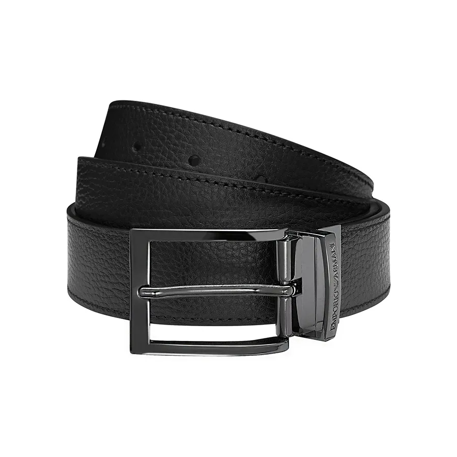 EMPORIO ARMANI Reversible Logo Engraved Buckle Belt