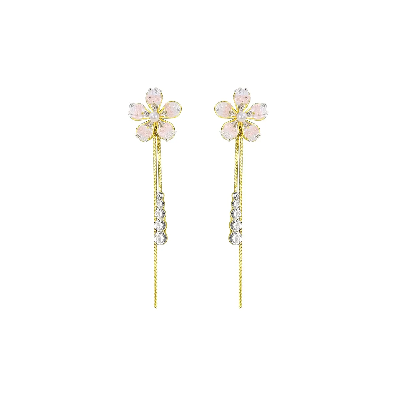 Серьги CAROMAY из серебра 925 пробы женские с покрытием шампанское золото