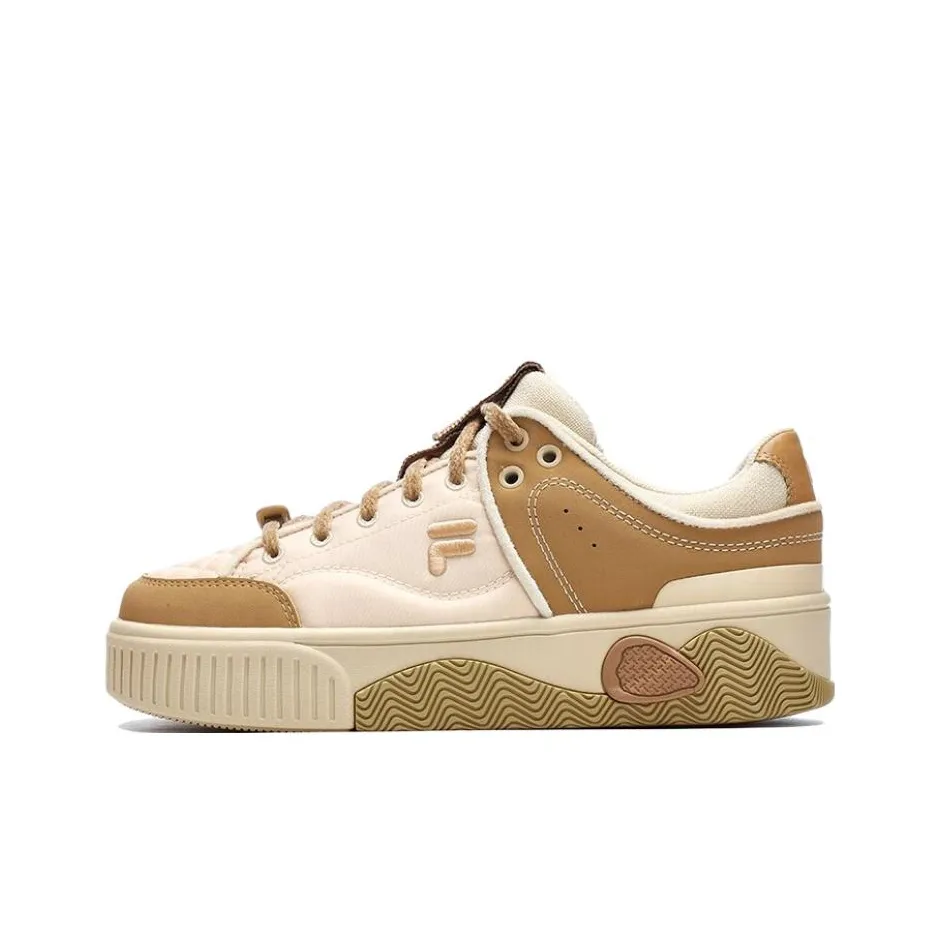 FILA FUSION STACK Slip-on Устойчивый к истиранию Легкий Низкий Топ Кроссовки для скейтбординга Женские Коричневый