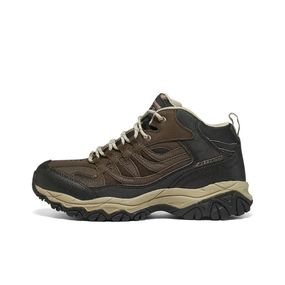 Skechers After Burn Memory Cushioning Anti-Slip And Wear-Resistant High-Top Outdoor Shoes Men's Brown Black