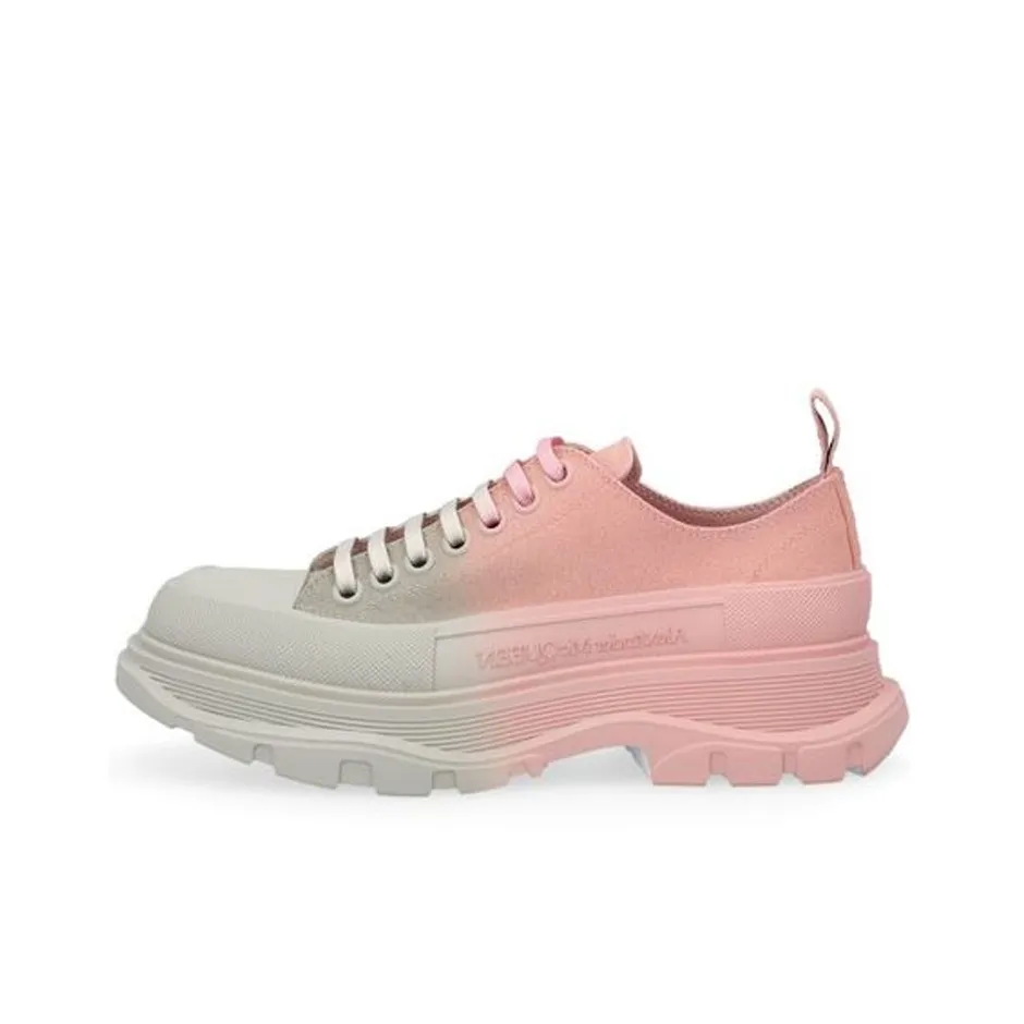 Alexander McQueen Tread Slick Устойчивый к истиранию Низкий Топ Casual Женский Серый Розовый