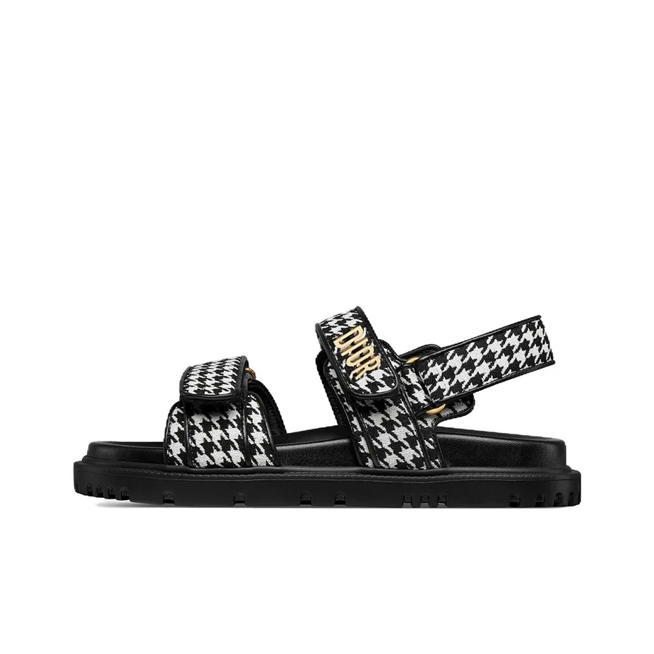 DIOR DiorAct Strap Sandals Women's Black White Gold