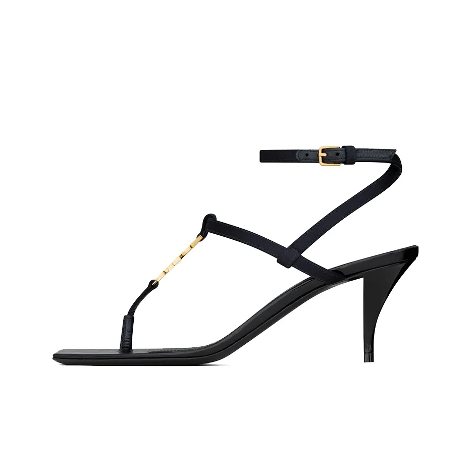 SAINT LAURENT Cassandra Logo Plaque Sandals Women's