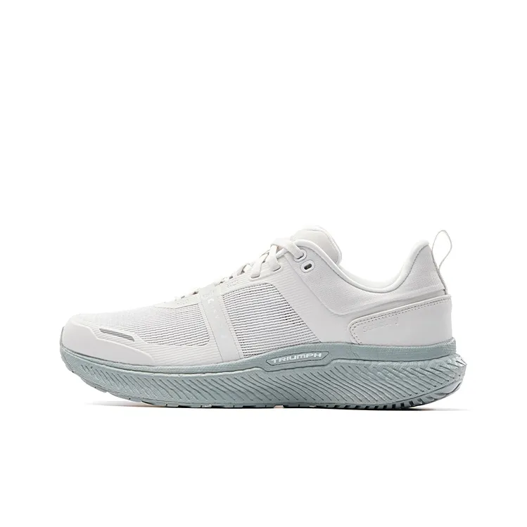Saucony Triumph Victory Cushioning And Breathable Low Top Running Shoes Unisex White Gray