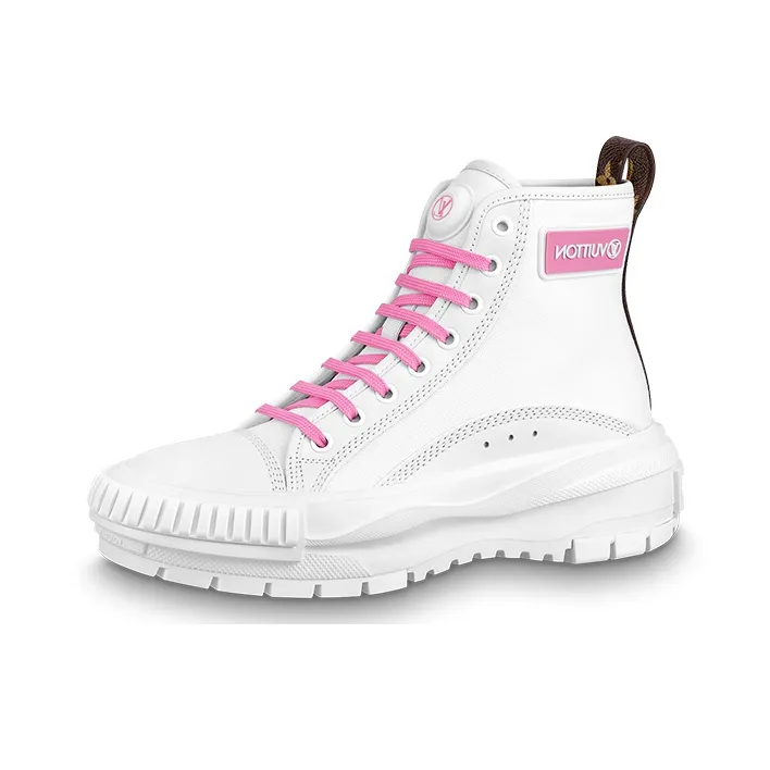 LOUIS VUITTON Squad Trainer Boots 'White Pink Brown' Women's