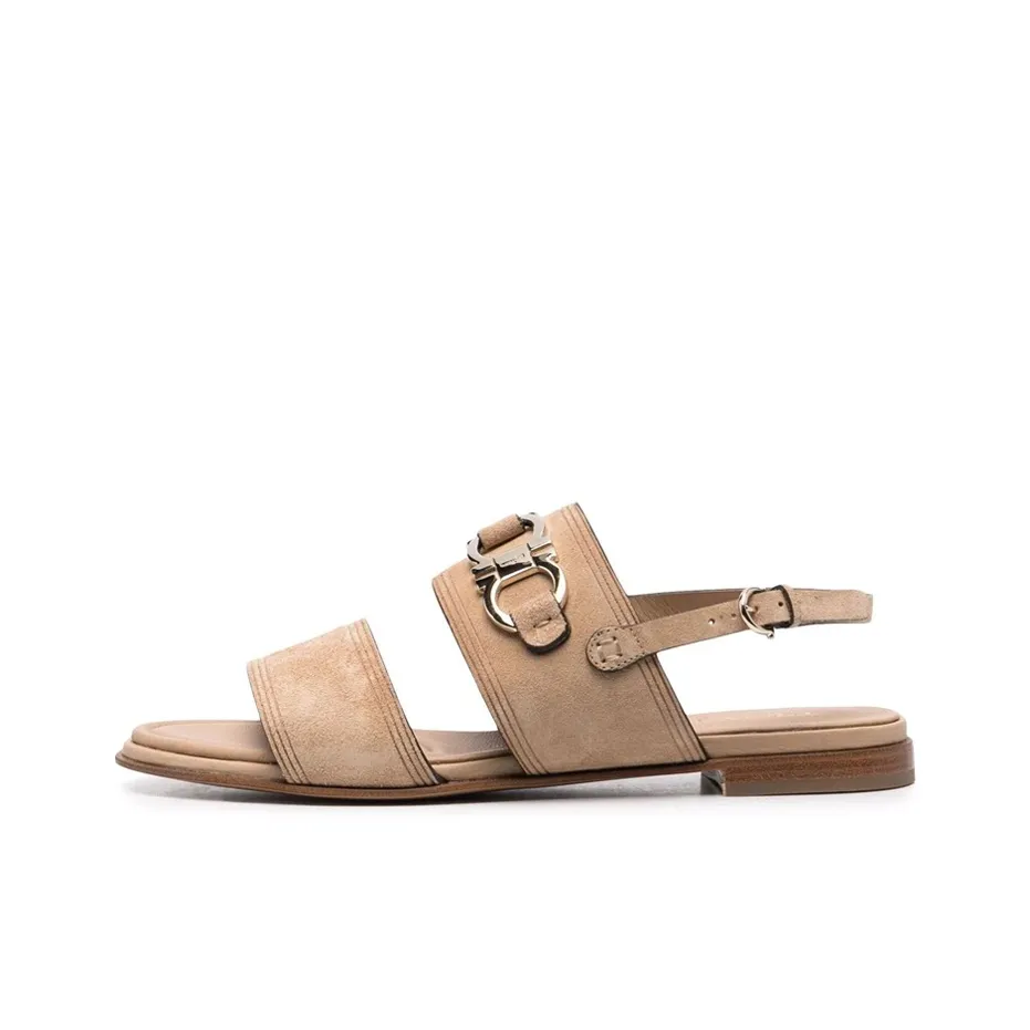 FERRAGAMO GANCINI One Strap Sandals Women's Brown