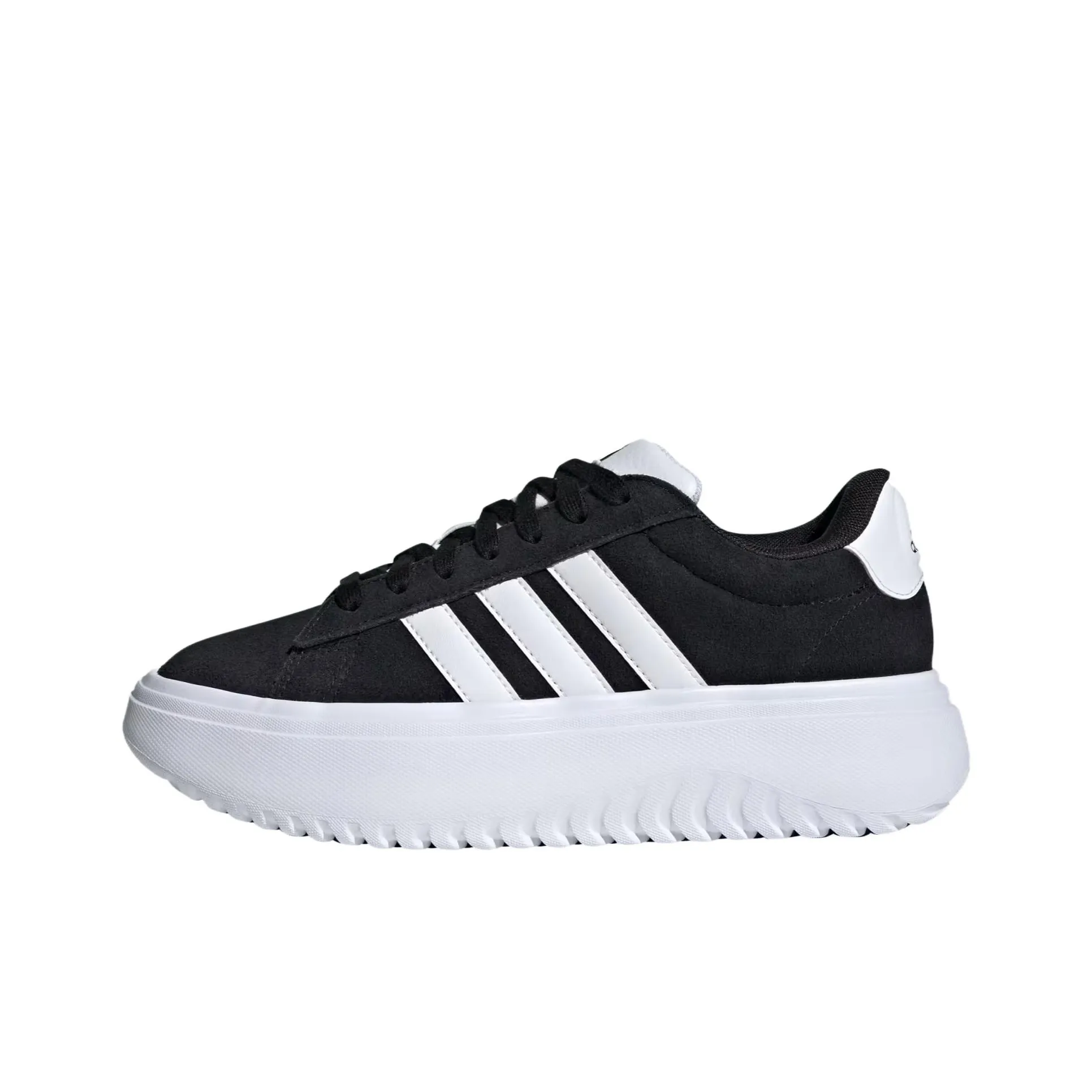 Adidas GRAND COURT PLATFORM Cushioning, Wear Resistant Low Top Skateboard Shoes Women's Black White
