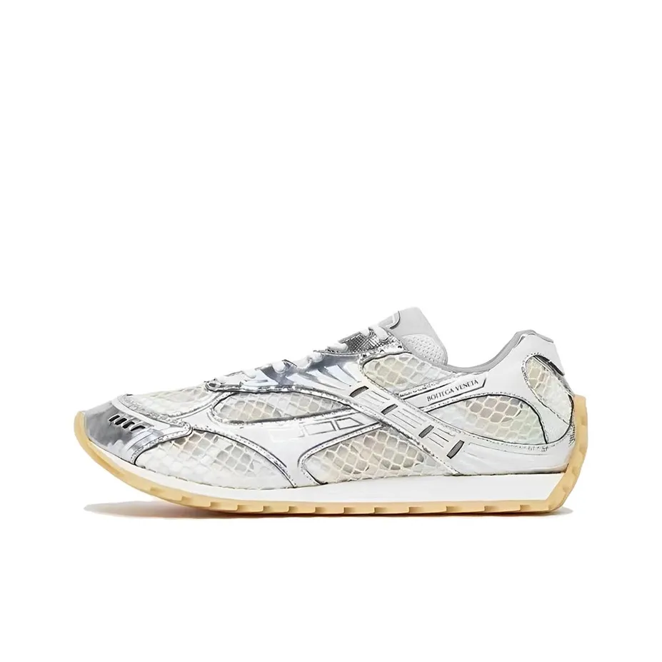 Bottega Veneta Orbit Shock Absorbers Slip Resistant Low Top Casual Shoes Men's Silver White