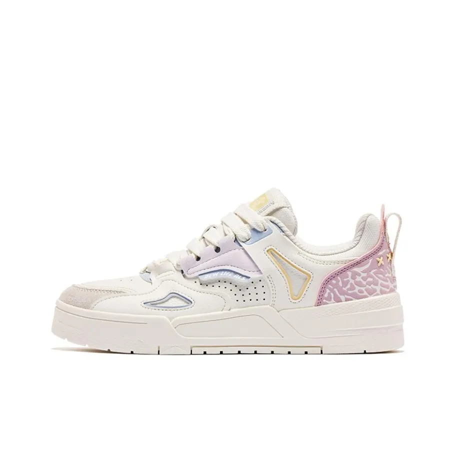 QIAODAN Inheritance 2.0 Enablement 2.0 Durable Breathable Low-Top Skateboard Shoes Women's Ivory Dawn Pink