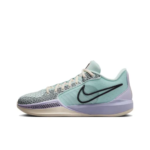 NIKE Sabrina 1 Баскетбольные кроссовки Низкие Топ Серебристо-зеленые Женские