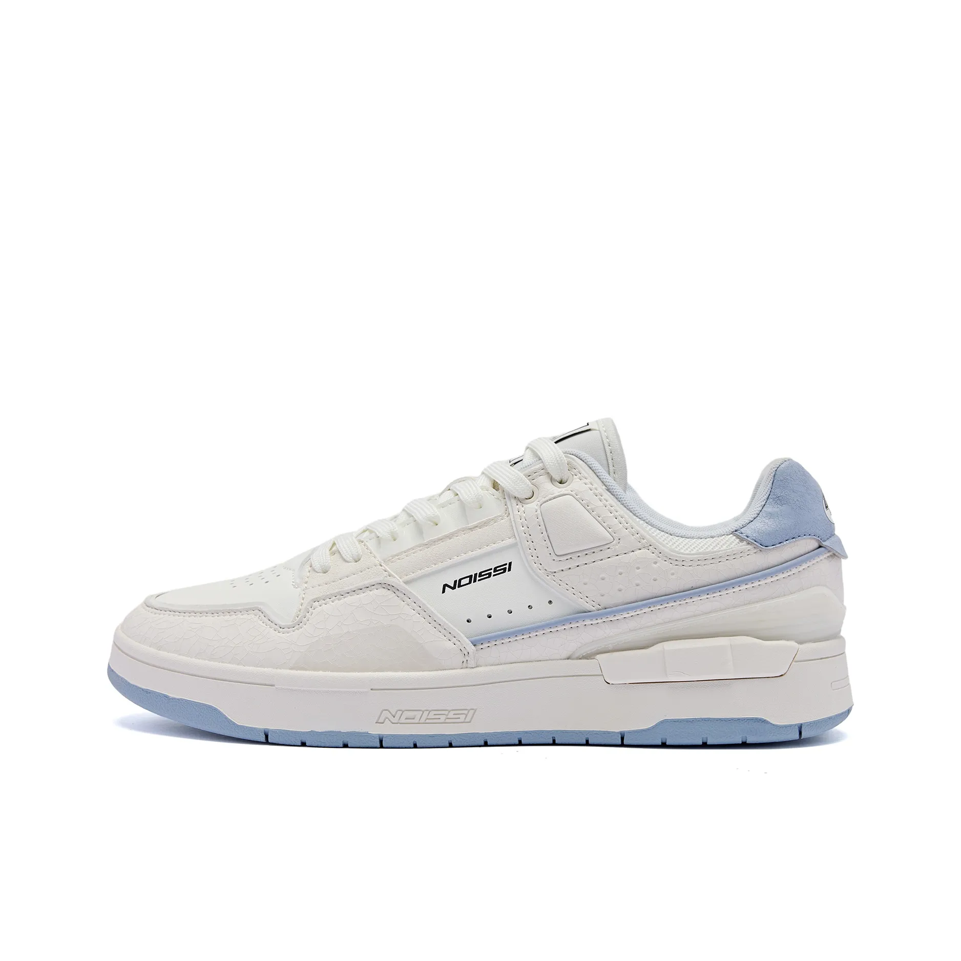 QIAODAN Mortise And Wood Zero Abrasion Resistant Breathable Low Top Skateboard Shoes Men's White Blue
