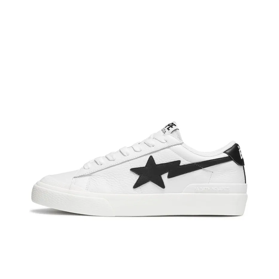 A BATHING APE MAD STA GOOD Воскресенье Низкий Топ Стильные Скейтбординги Унисекс Белый Черный