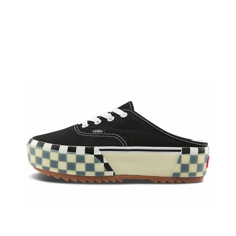 Vans Authentic Low Top Скейтборд Кроссовки Женские Черный Белый Шахматная Клетка