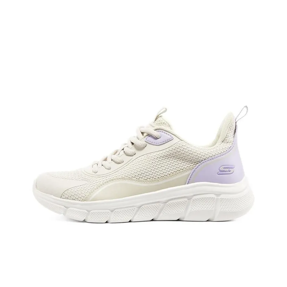 Skechers Bob's Sport Wear Resistant Breathable Supportive Lightweight Rebound Low Top Casual Shoes Women's White Purple