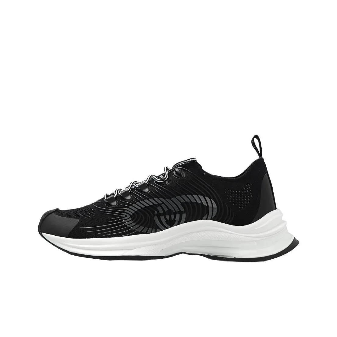 GUCCI RUN Low Top Casual armour Shoes Men's Black White