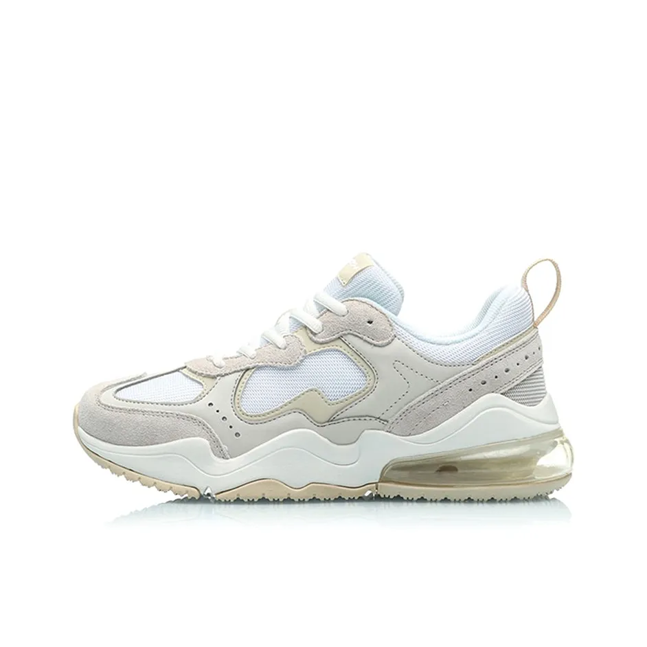 LiNing CF Counterflow Neon Source Амортизаторы Slip-resistant Низкий топ Спортивная повседневная обувь Женская Экрю