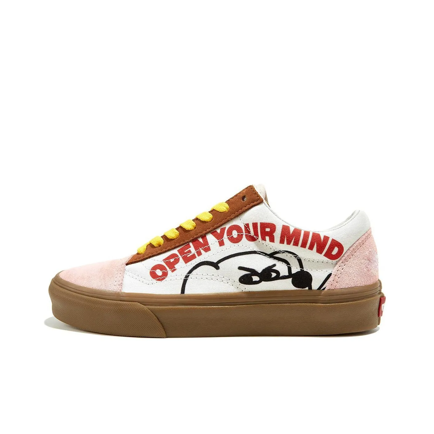 FEVER DOG x Vans Old Skool Collection Low Top Skateboard Shoes Unisex White Brown Pink