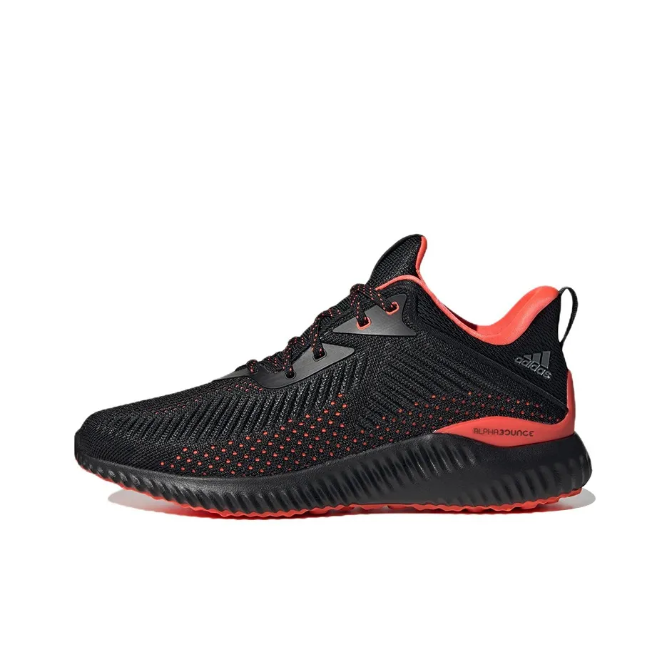 Adidas AlphaBounce Slip-resistant Abrasion-resistant Lightweight Low-Top Casual Running Shoes Unisex Black Orange Adidas AlphaBounce Противоскользящий Устойчивый к истиранию Легкий Низкий Топ Повседневные Беговые Кроссовки Унисекс Черный Оранжевый