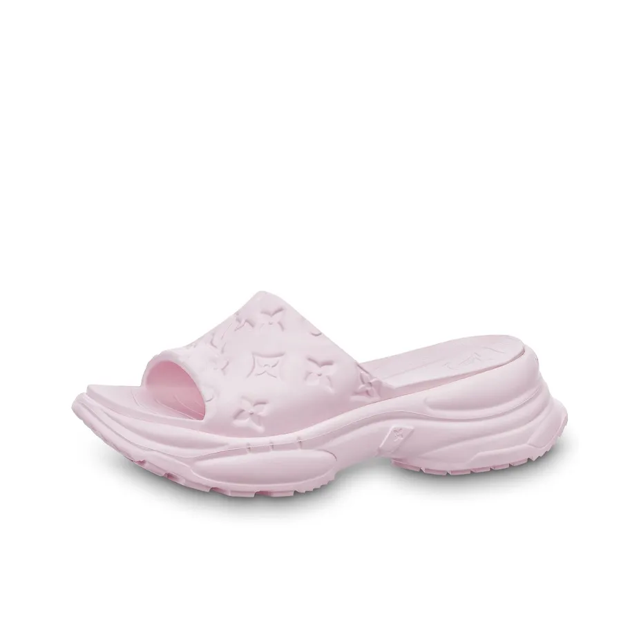 LOUIS VUITTON Pool 55 Slide Slippers Women's Pink