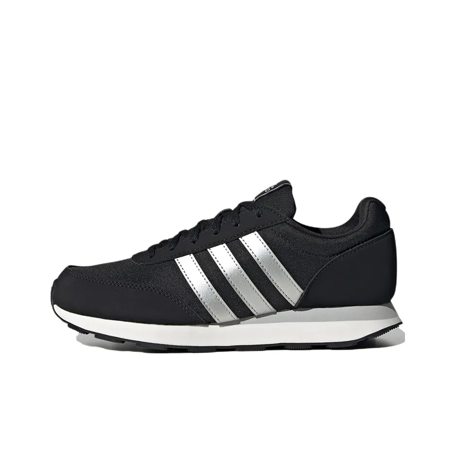 Adidas Slip-resistant Abrasion-resistant Lightweight Low-Top Casual Running Shoes Women's Black Silver Adidas Противоскользящие Устойчивые к истиранию Легкие Низкие Кеды Повседневные Беговые Кроссовки Женские Черные Серебряные