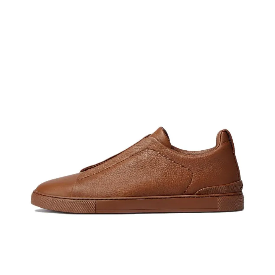 Zegna Leather Slip-on Sneakers