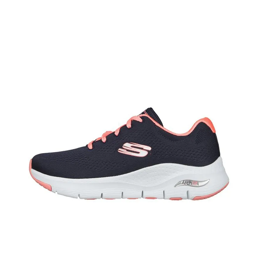 Skechers Arch Fit Low Top Casual Shoes Women's Blue Pink