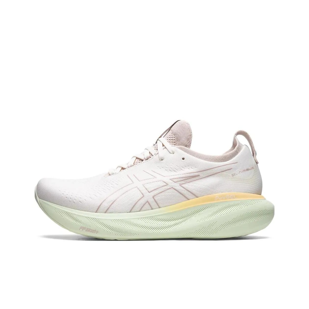 Asics Гель Nimbus 25 Low Топ Марафон Беговые кроссовки Мужской Серый Желтый Зеленый