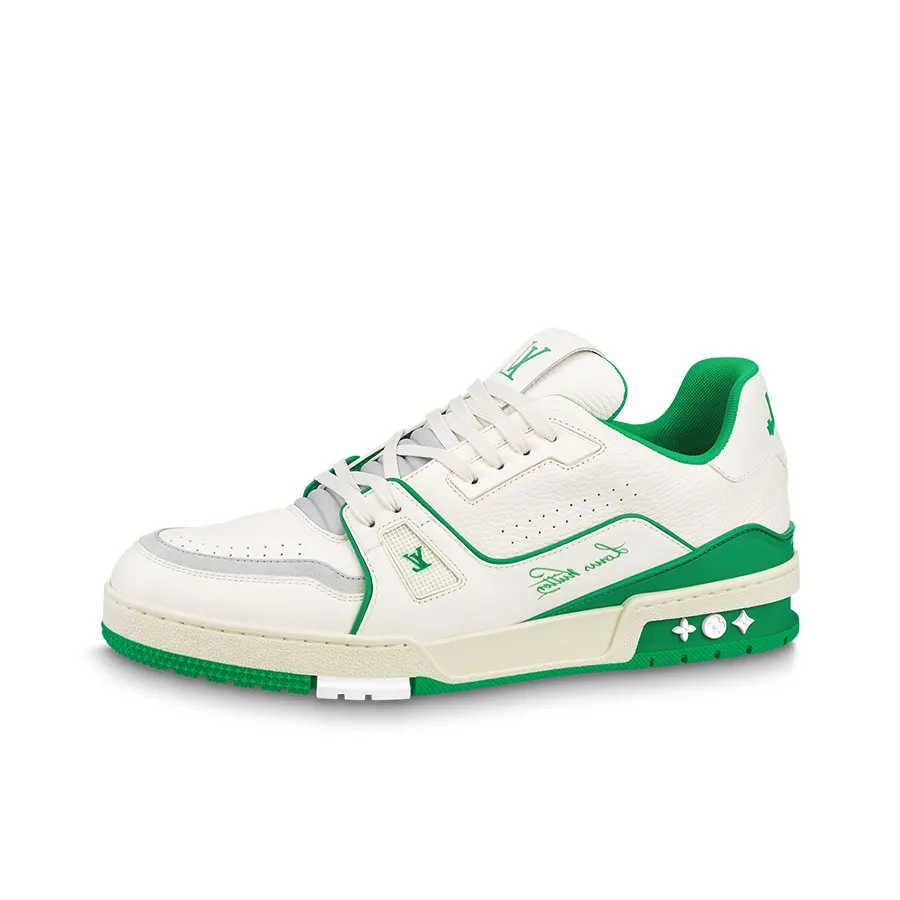 LOUIS VUITTON Trainer Low Top Stylish Skateboarding Shoes Men's Green