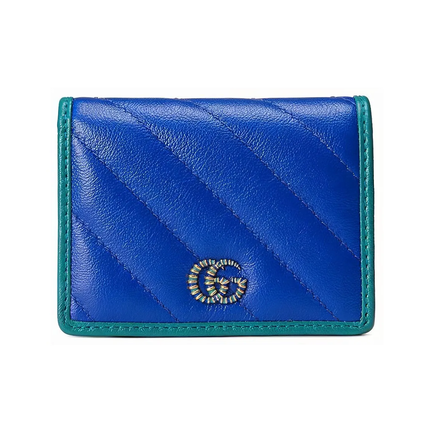 GUCCI Leather Wallet Women
s Blue