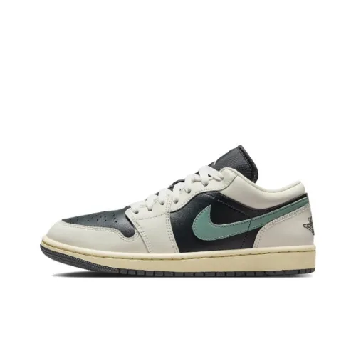 Jordan Air Jordan 1 Винтажные баскетбольные кроссовки Low Топ Черно-зеленый Женские