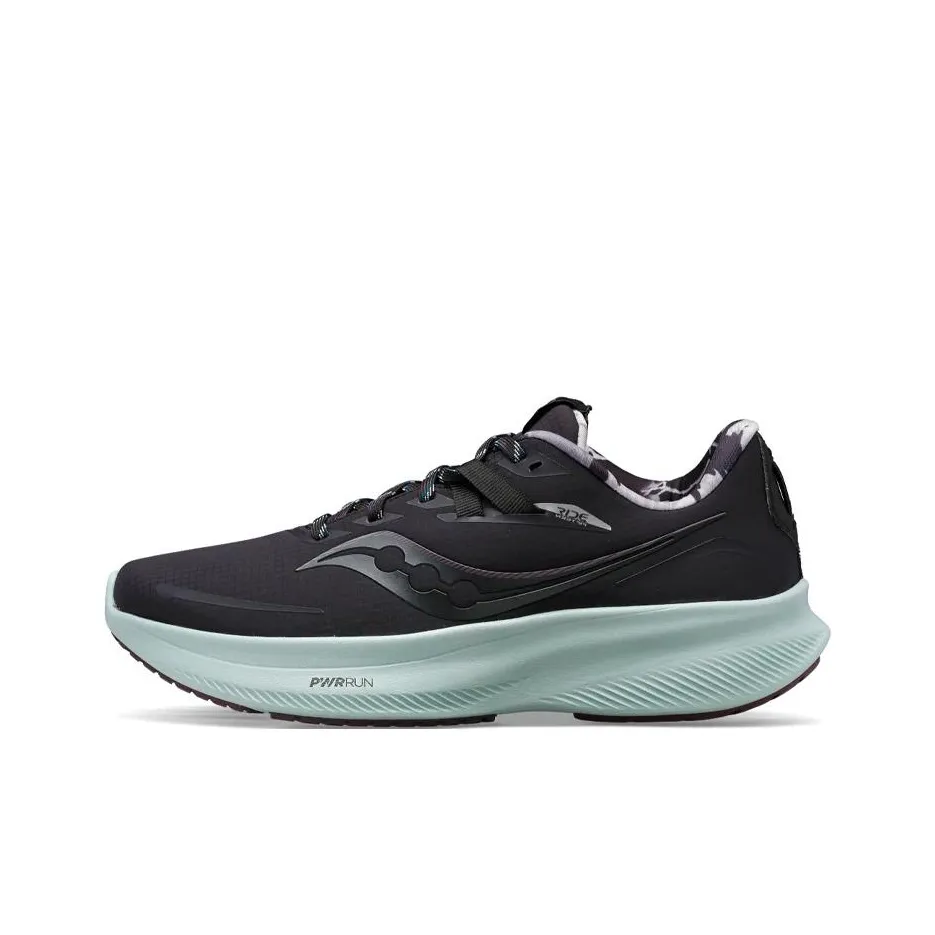 Saucony Ride 15 Cushioned Anti Slip Wear Resistant Breathable Lightweight Low Top Casual Running Shoes Men's Black