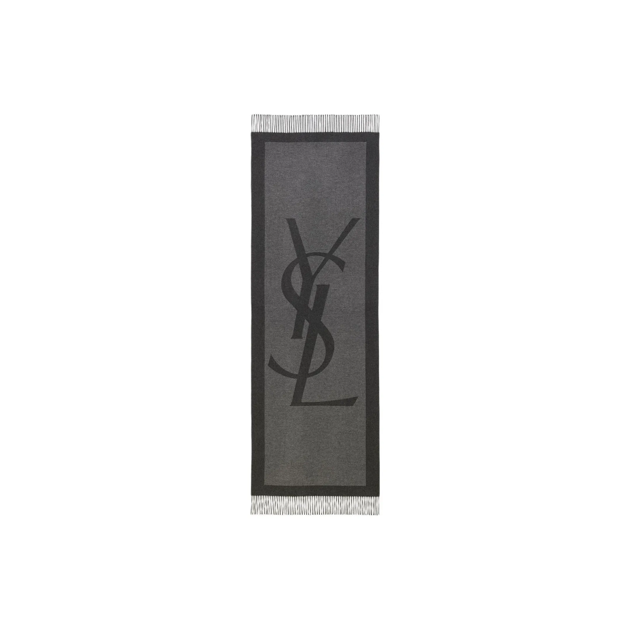 SAINT LAURENT Cassandre Fringed Edge Scarf