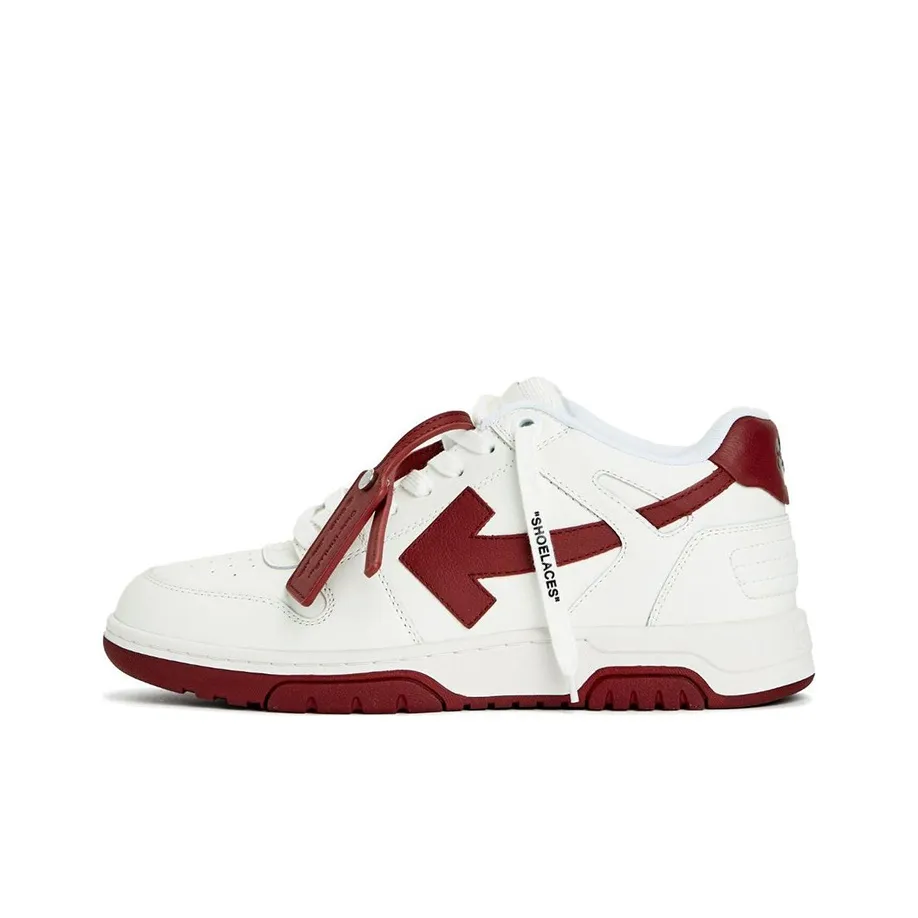 OFF WHITE Out Of Office Leather Sneakers 'White Burgundy'