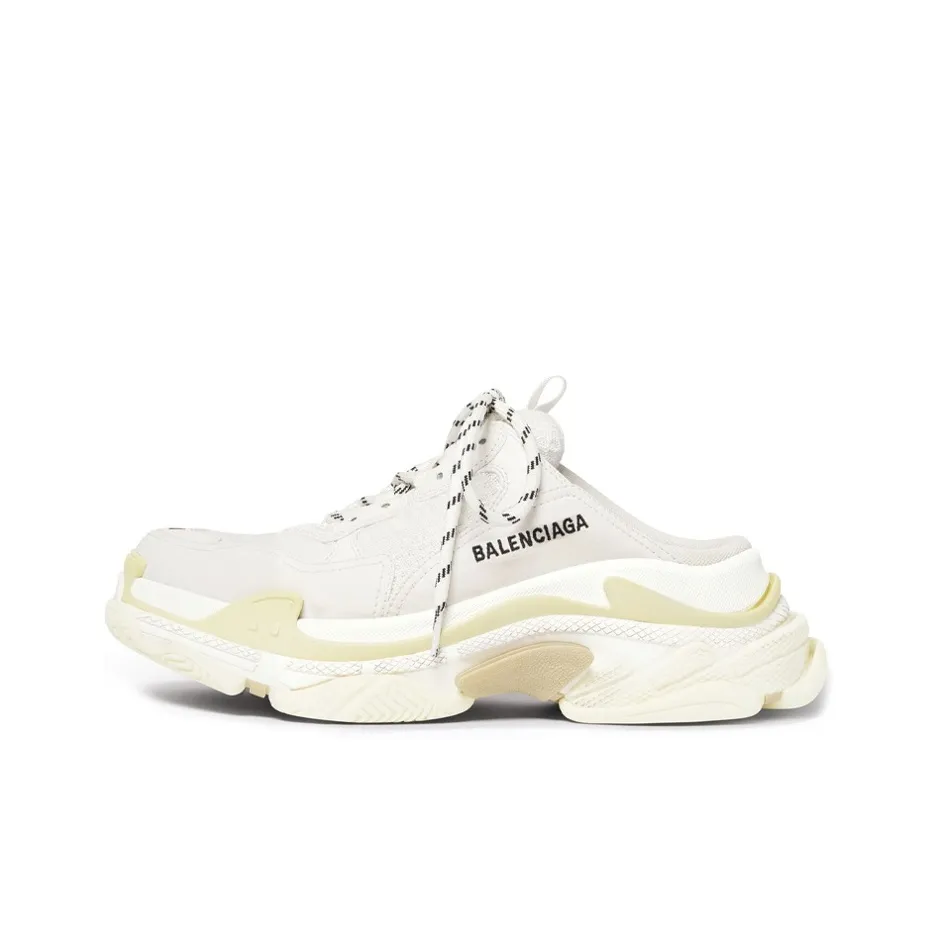 Balenciaga Triple S Mules 'White Double Foam And Mesh' Women's