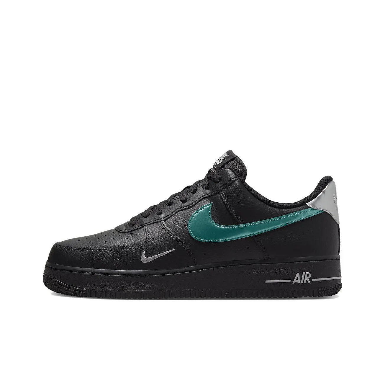 Nike Air FORCE 1 'Black Blue Lightning' Низкие Кроссовки для скейтбординга Мужские Черные