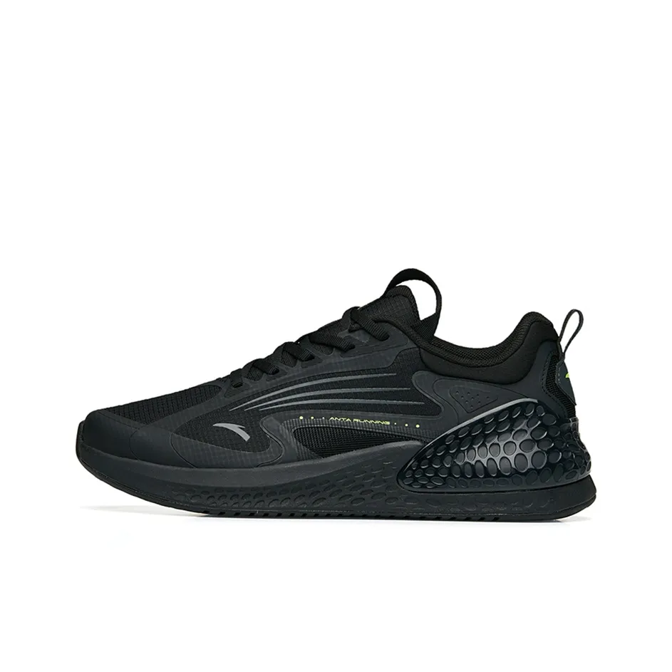 Anta C37+ Cushioned Anti Slip Wear Resistant Breathable Lightweight Low Top Casual Running Shoes Men's Black