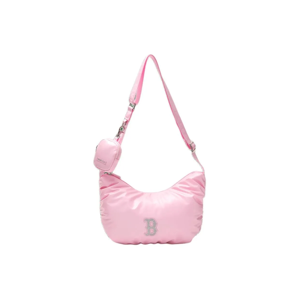 MLB Polyurethane Portable Crossbody Bag Shoulder Bag Regular Women's Pink