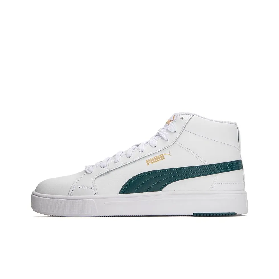 PUMA Serve Pro Lite MID Топ Кроссовки для скейтбординга Унисекс Белый Зеленый Золотой